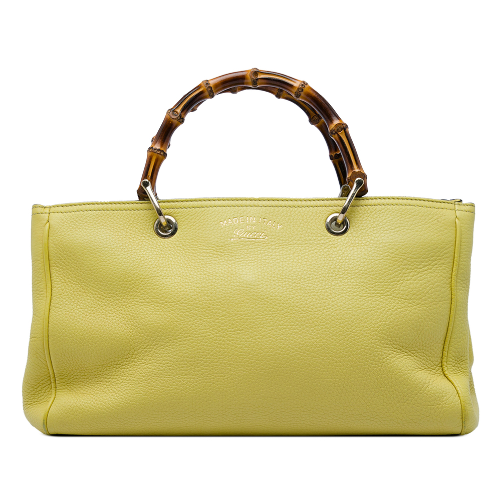 Pre-Loved Gucci Medium Calfskin Bamboo Shopper Satchel
